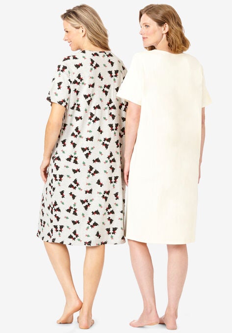 2-Pack Short-Sleeve Sleepshirt, , on-hover image number null
