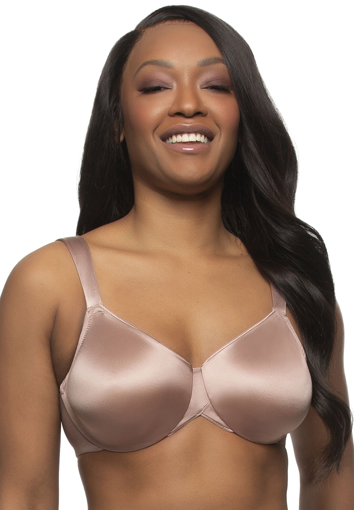 Stellar Smooth Satin Unlined Underwire Bra, ROSES TAN RTN, hi-res image number 0