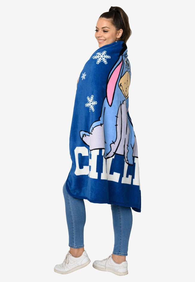 Disney Eeyore Plush Blanket 46 inches X 60 inches Just Chillin Blue, , alternate image number 4