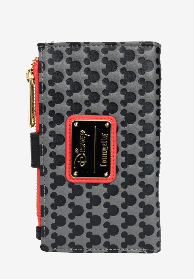 Loungefly X Disney Women'S Mickey Mouse Snap Flap Wallet Black Red Icons Wallet, , alternate image number 6