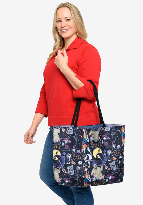 Disney Jack Skellington Tote Bag Travel Beach Nightmare Before Christmas Sally Tote Bag, , alternate image number null