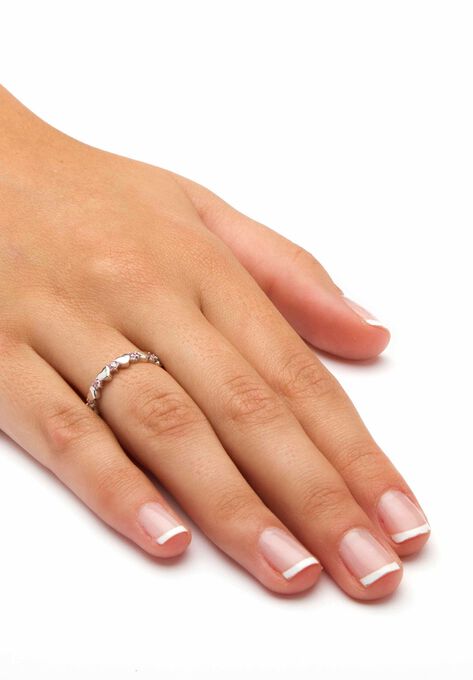 Simulated Birthstone Heart Eternity Ring, , alternate image number null
