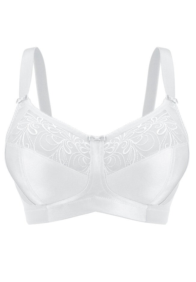 Fully Soft Cup Embroidered Mesh Bra, , alternate image number 5