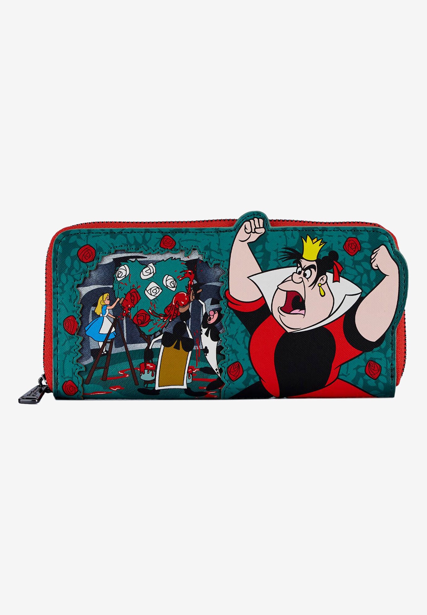 Loungefly X Disney Zip Around Wallet Queen Of Hearts Alice In Wonderland, BLACK, hi-res image number 0