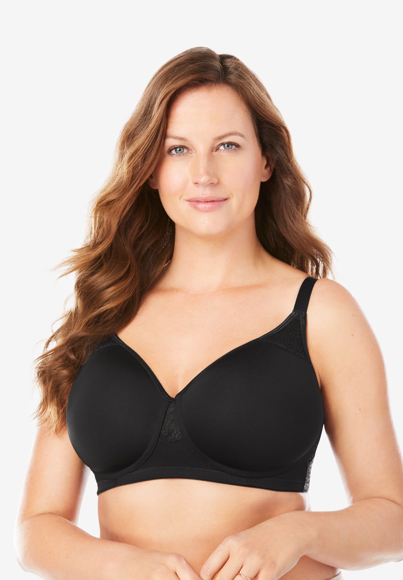 Stay-Cool Wireless Wicking T-Shirt Bra, BLACK, hi-res image number 0