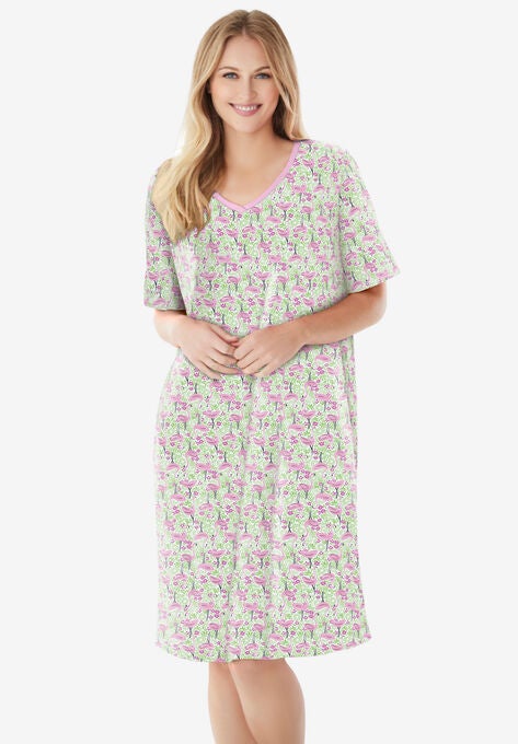 Print Sleepshirt, PINK FLAMINGOS, hi-res image number null