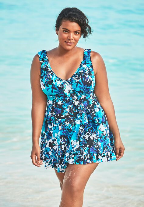 Faux Wrap Swim Dress Plus Size Swim Dresses Jessica London