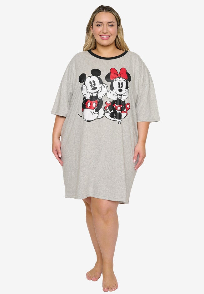 Disney Mickey & Minnie Mouse Sleep Shirt Pajamas Grey, GRAY, hi-res image number null
