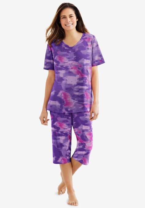 2-Piece Capri PJ Set , PLUM BURST TIE DYE, hi-res image number null