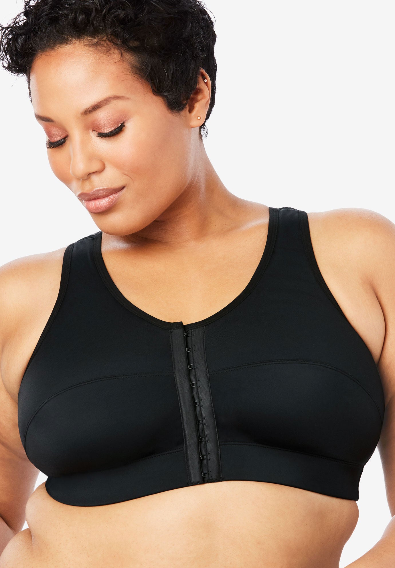 high impact sports bra front closure