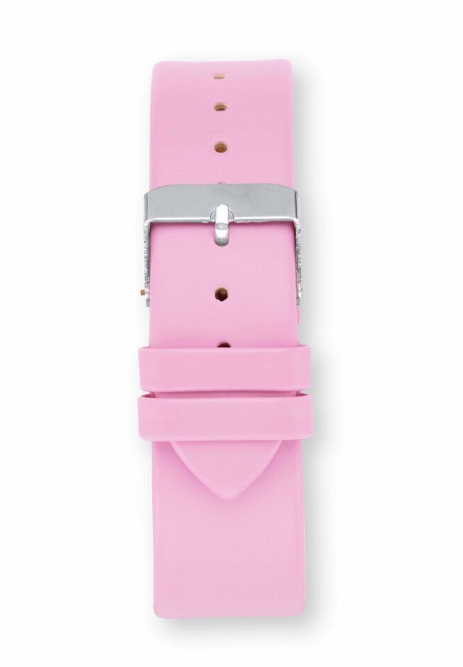 Gold Tone Crystal Bowtie Cat Watch with Adjustable Pink Strap, 8 inches, , on-hover image number 1