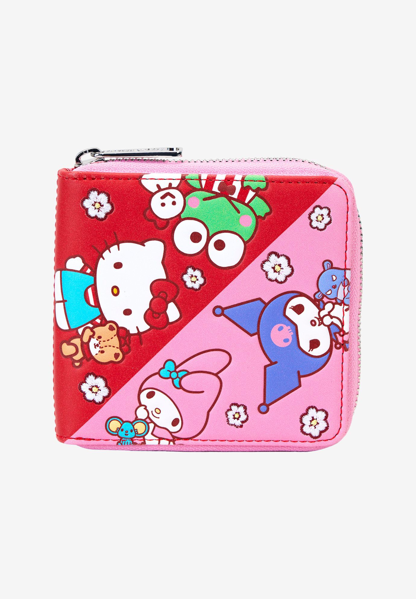 Loungefly x Sanrio Hello Kitty & Friends Wallet Color Block Zip Around, PINK, hi-res image number 0