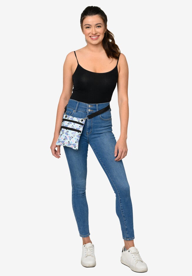 Eeyore Butterflies Passport Bag Travel Crossbody Purse Light Blue, , alternate image number 5