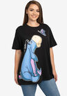 Women's Plus Size Disney Eeyore Butterfly Black Short Sleeve T-Shirt, BLACK, hi-res image number null