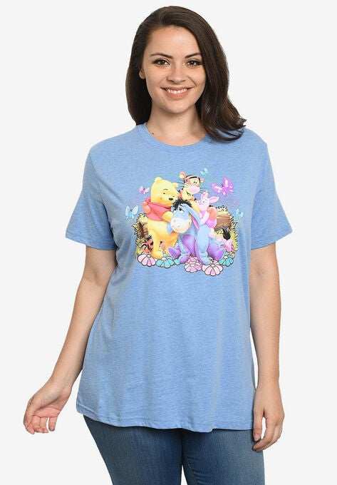 Winnie The Pooh Eeyore Tigger Piglet T-Shirt, BLUE, hi-res image number null