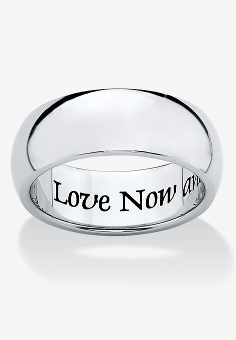 Stainless Steel Inspirational Message Wedding Band Ring, STAINLESS STEEL, hi-res image number null