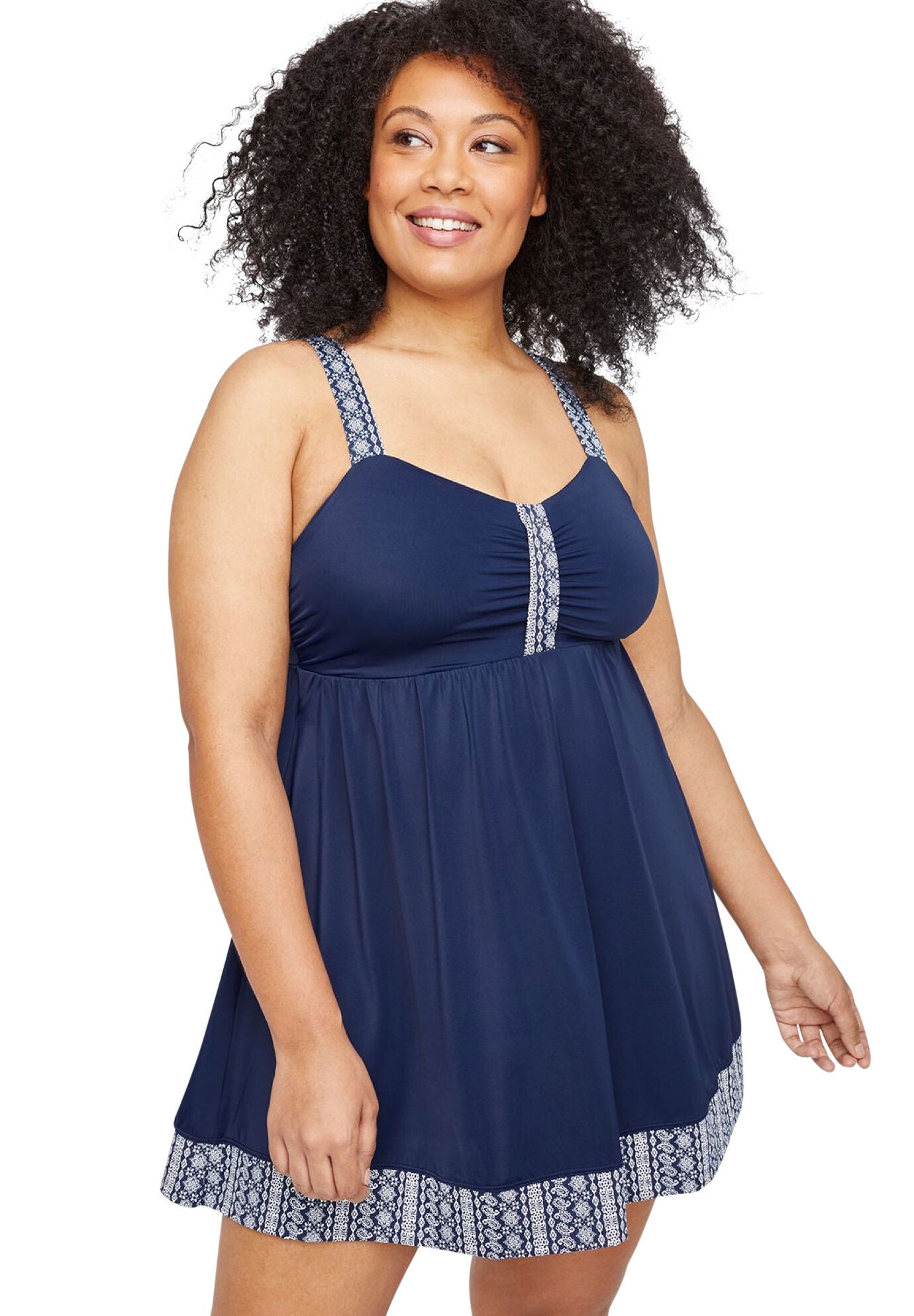 Bandana Border Swimdress, MARINER NAVY, hi-res image number 0