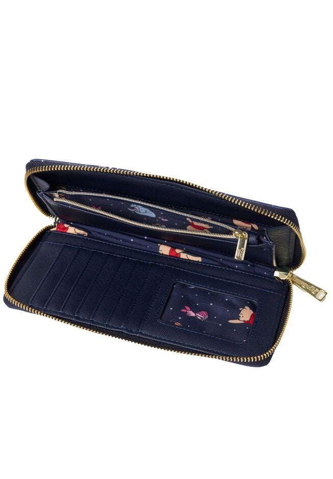 Loungefly x Disney Winnie the Pooh Constellation Zip Around Wallet Glow-in-the-Dark, BLUE, alternate image number 4