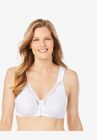 Front-Close Cotton Lace Wireless Posture Bra 5100531, WHITE, hi-res image number null