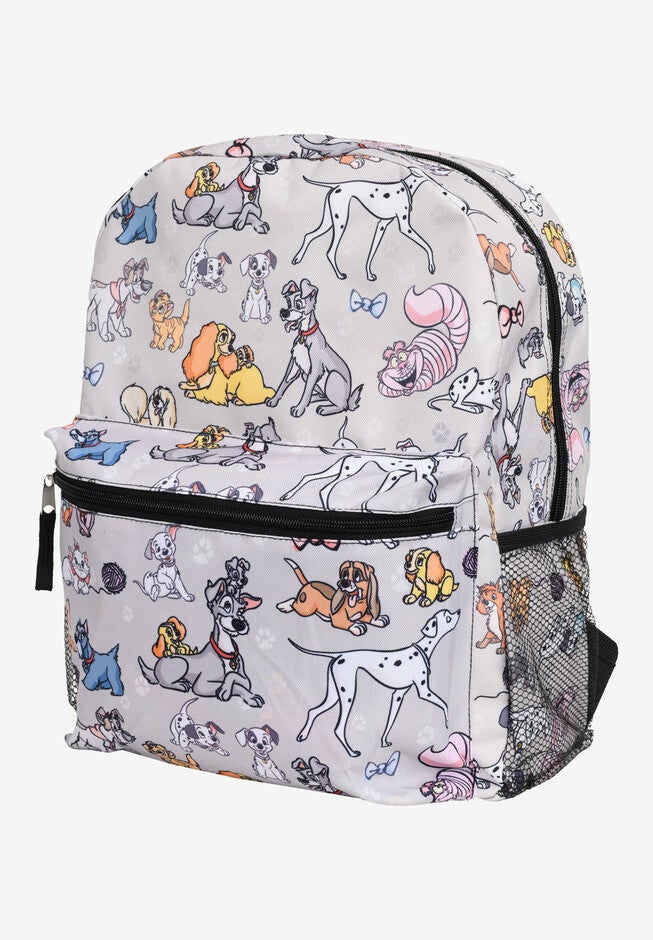 Disney Cats & Dogs Backpack 16 inches All-Over Print Cheshire Cat Lady Tramp Dodger, , on-hover image number null