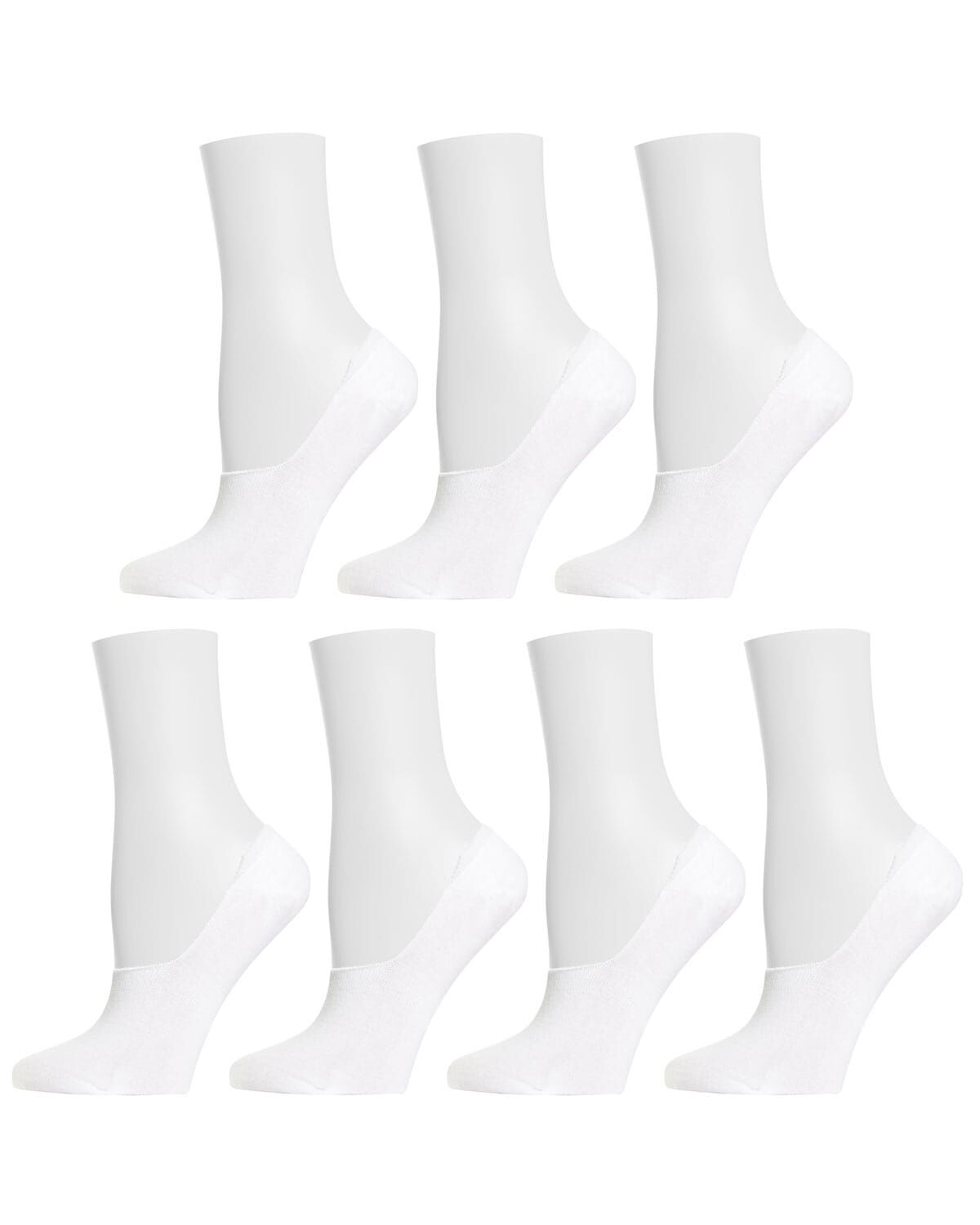High-Cut Cotton Blend Sneaker Liner 7 Pack, WHITE, alternate image number 4