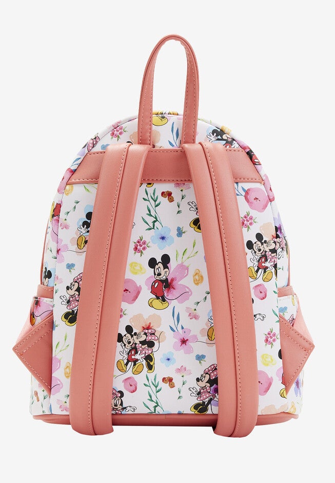 Loungefly X Disney Mickey & Minnie Mouse Floral Mini Backpack Handbag, , alternate image number 3