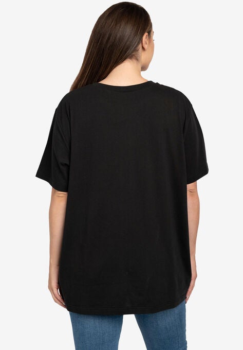 Women's Plus Size Disney Eeyore Butterfly Black Short Sleeve T-Shirt, , on-hover image number null