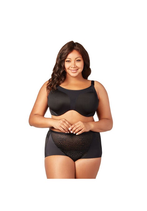 Microfiber Underwire Sports Bra , BLACK, hi-res image number null