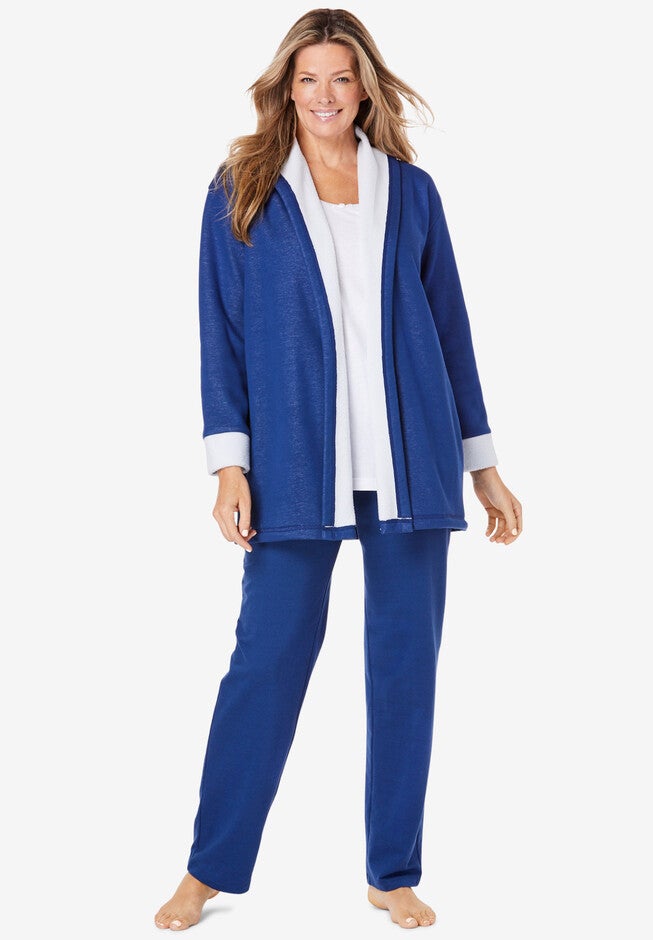 2-Piece Sherpa Lounge Set, EVENING BLUE, hi-res image number 0