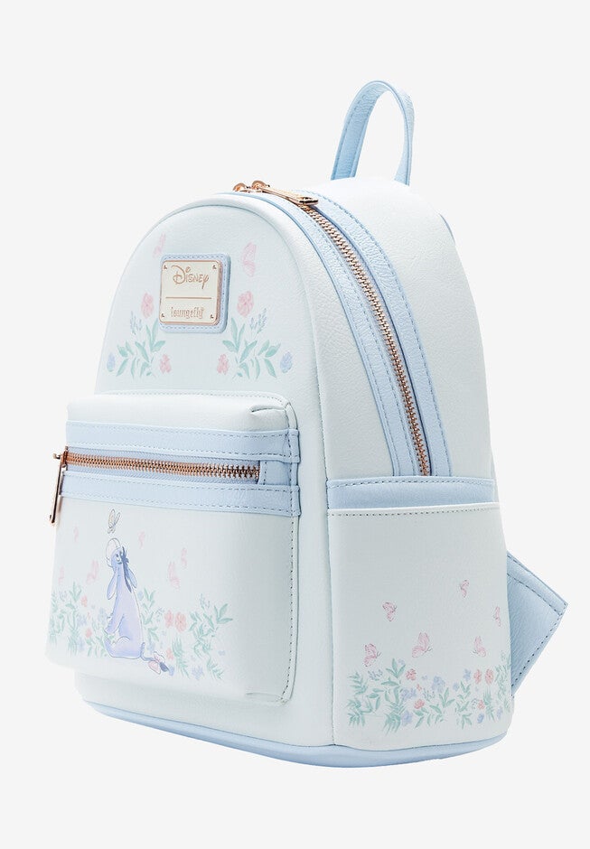 Loungefly X Disney Eeyore Mini Backpack Handbag Floral Light Blue, , alternate image number null
