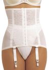 Waist Cincher with Detachable Metal Garters, WHITE, hi-res image number null
