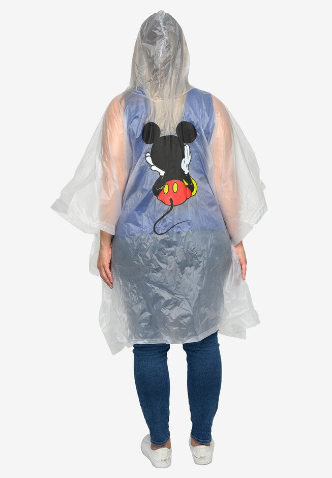 Adult Mickey Mouse Waterproof Rain Poncho Front & Back Print, , alternate image number null