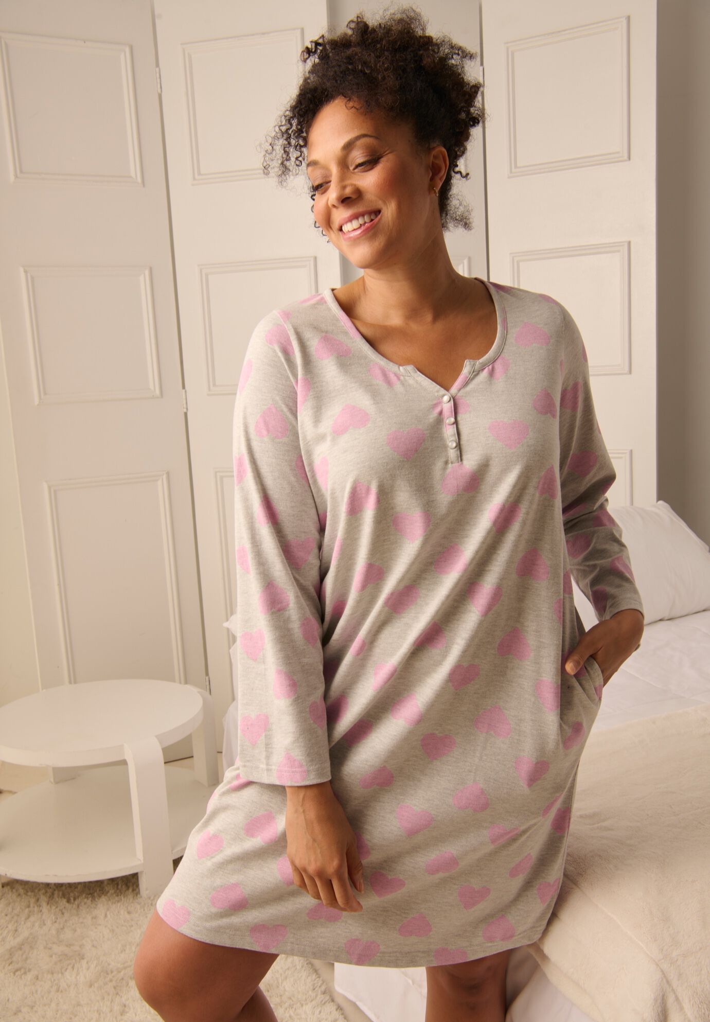 Dreams & Co.&reg; Henley Sleepshirt, , alternate image number 2