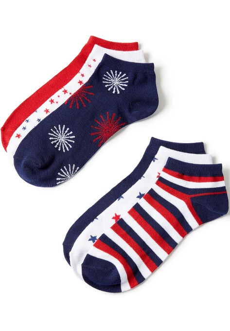 Stars & Stripes Ankle Socks 6-Pack, MARINER NAVY, hi-res image number null