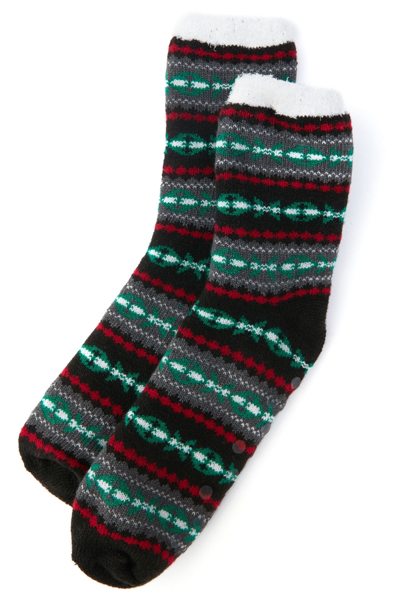 Sweater Double-Layer Slipper Socks, BLACK, hi-res image number 0