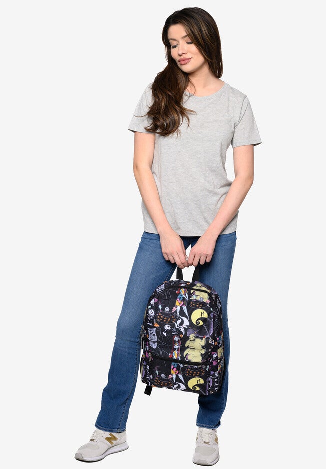 Disney Nightmare Before Christmas Jack Skellington All-Over Print 16 inches Deluxe Nylon Backpack, , alternate image number null