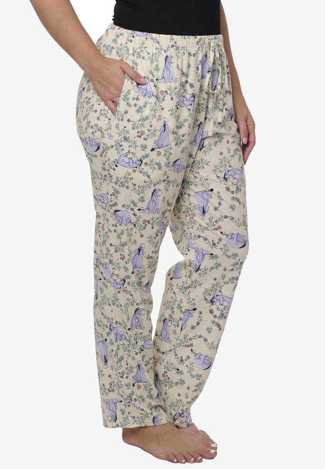 Eeyore Lounge Pajama Pants Cotton Watercolor Floral Lounge Pants, , alternate image number 3