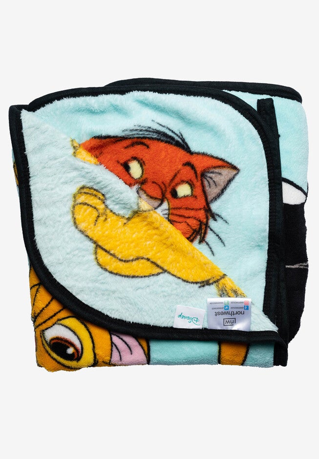 Disney Cats Throw Blanket 46 inches x 60 inches Plush Figaro Cheshire Cat Dinah Toulouse, , alternate image number 4