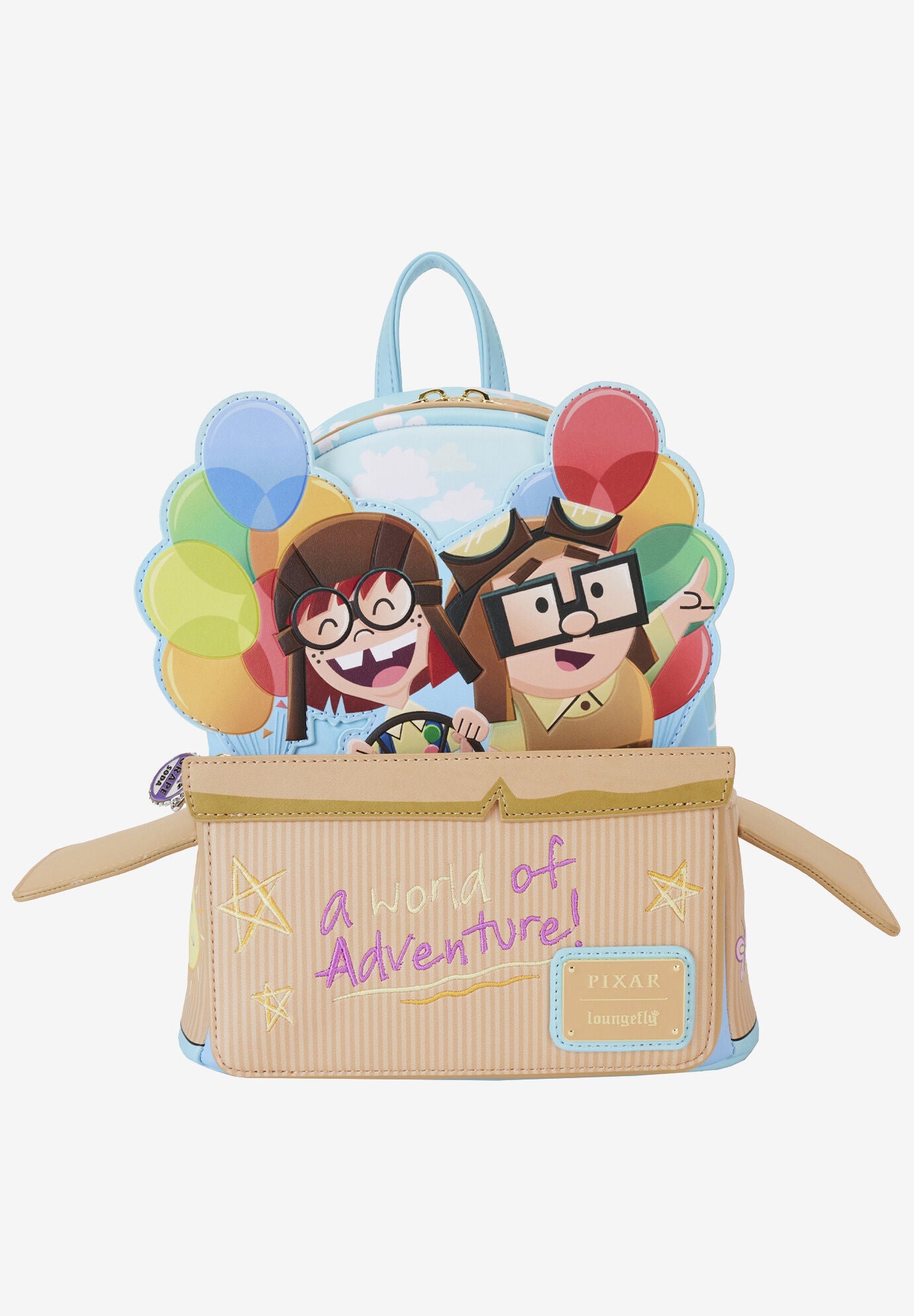 Loungefly X Pixar Up Carl & Ellie Adventure Mini Backpack 15Th Anniversary Backpack, BLUE, hi-res image number 0