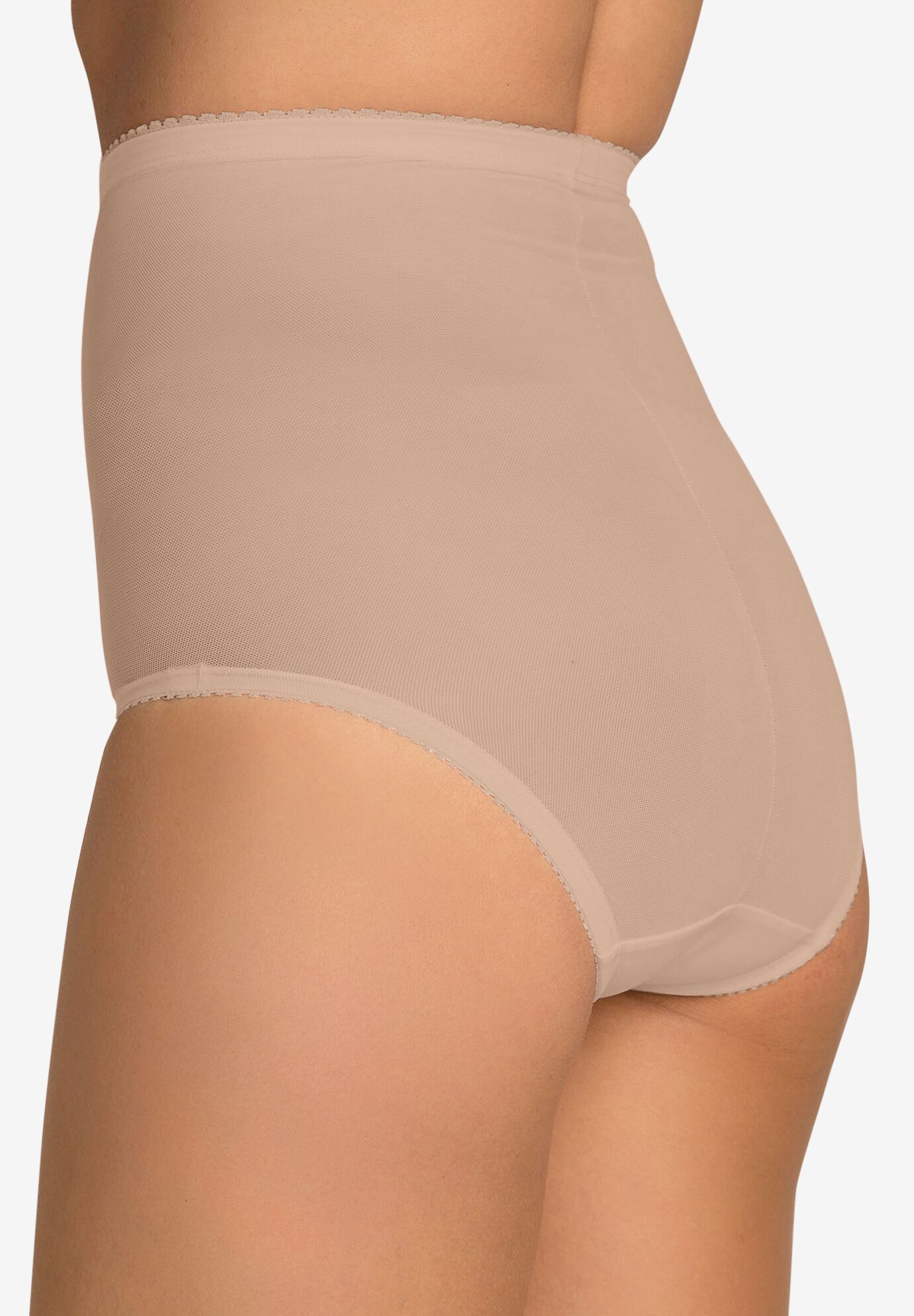 Power Mesh Firm Control Shaping Brief, BLACK, on-hover image number 1