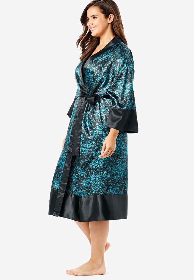 The Luxe Satin Belted Kimono by Amoureuse®, , alternate image number null