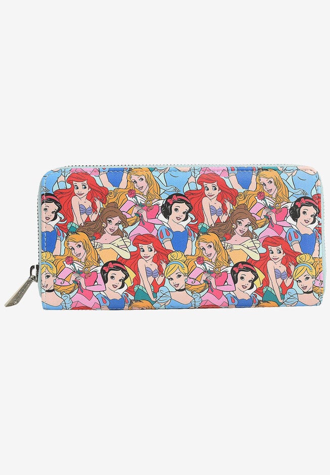 Loungefly x Disney Women's Zip Around Wallet Princess & Villains, , on-hover image number 1