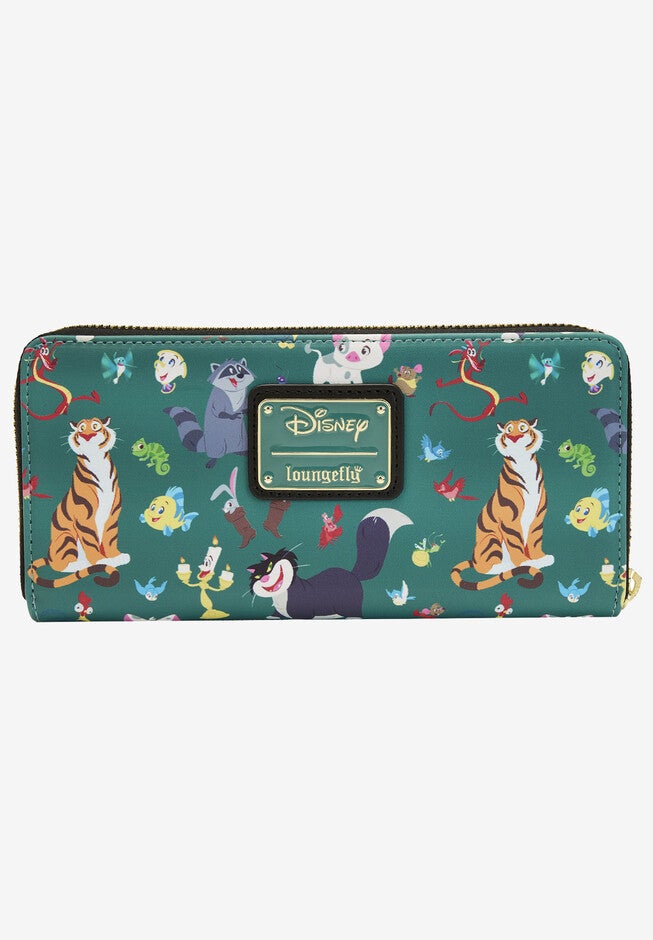 Loungefly X Disney Women'S Princess Sidekicks Zip Around Wallet, GREEN, hi-res image number null