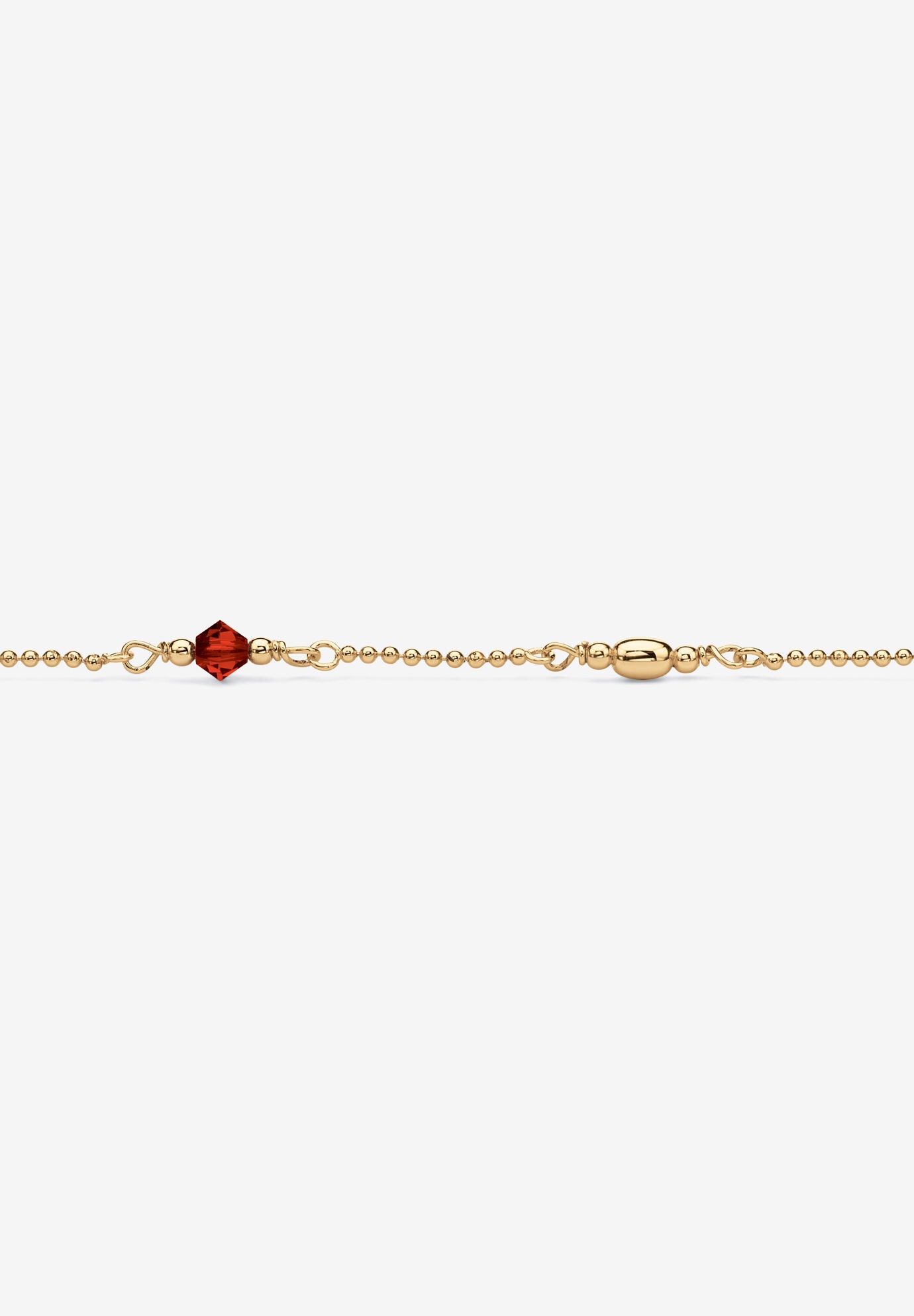 Gold Over Sterling Silver Simulated Birthstone Ankle Bracelet 11 Inches, , on-hover image number 1