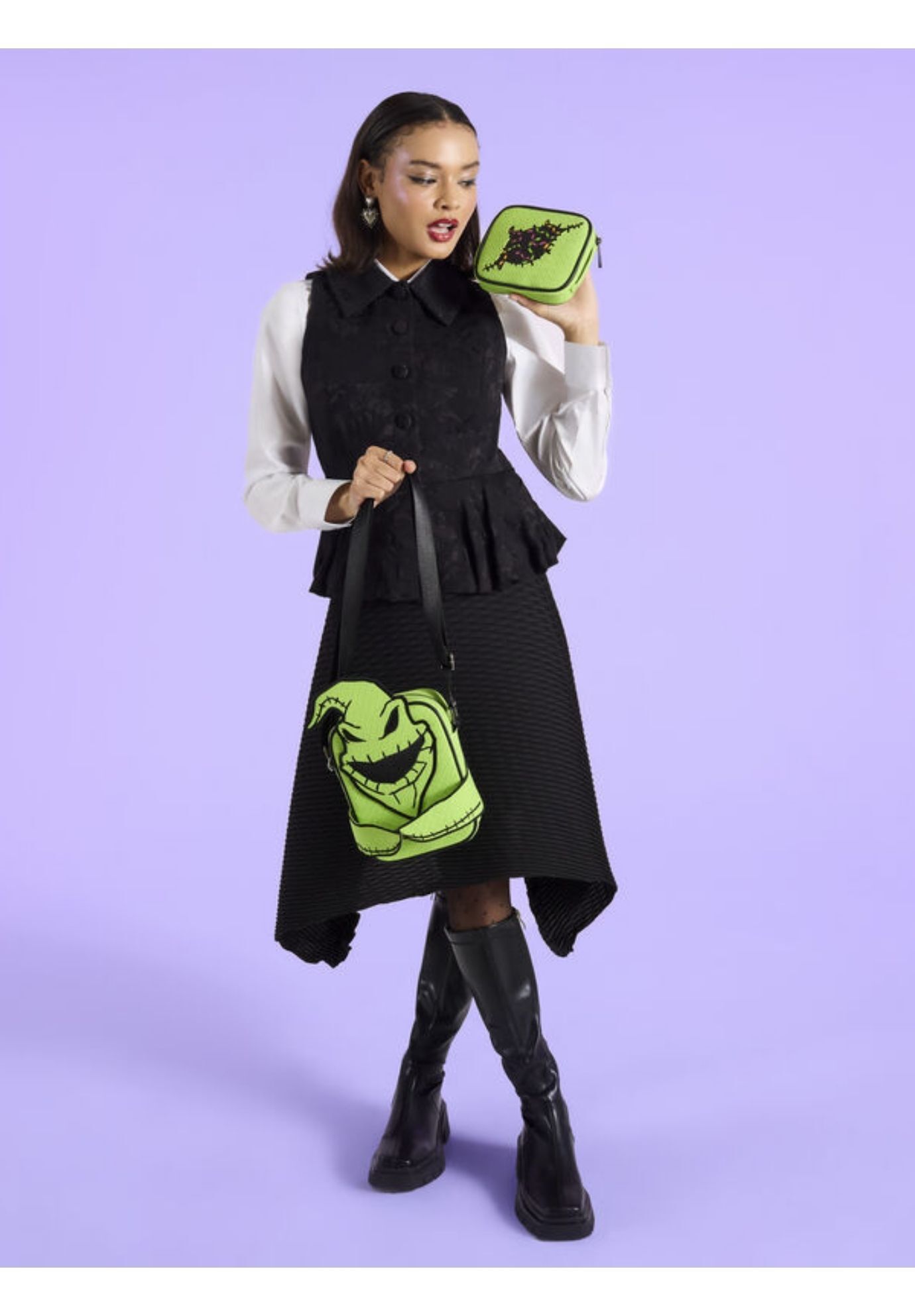 Loungefly x Disney Nightmare Before Christmas Oogie Boogie Crossbuddies Bag, GREEN, alternate image number 5