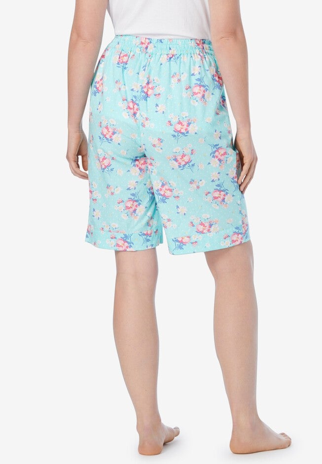 Cotton Poplin Pajama Shorts, , on-hover image number 1