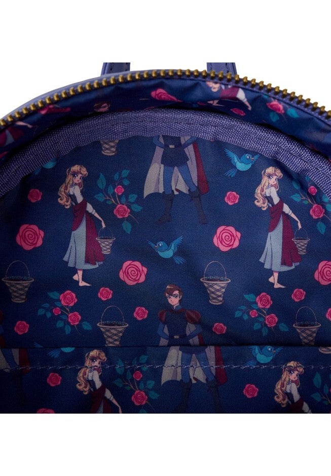 Loungefly x Disney Princess Aurora & Prince Phillip Mini Backpack Sleeping Beauty, PURPLE, alternate image number null
