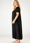 Long Silky Lace-Trim Gown , , alternate image number 2