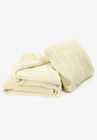 2-Piece Cable Throw & Pillow Cover Set, IVORY, hi-res image number null