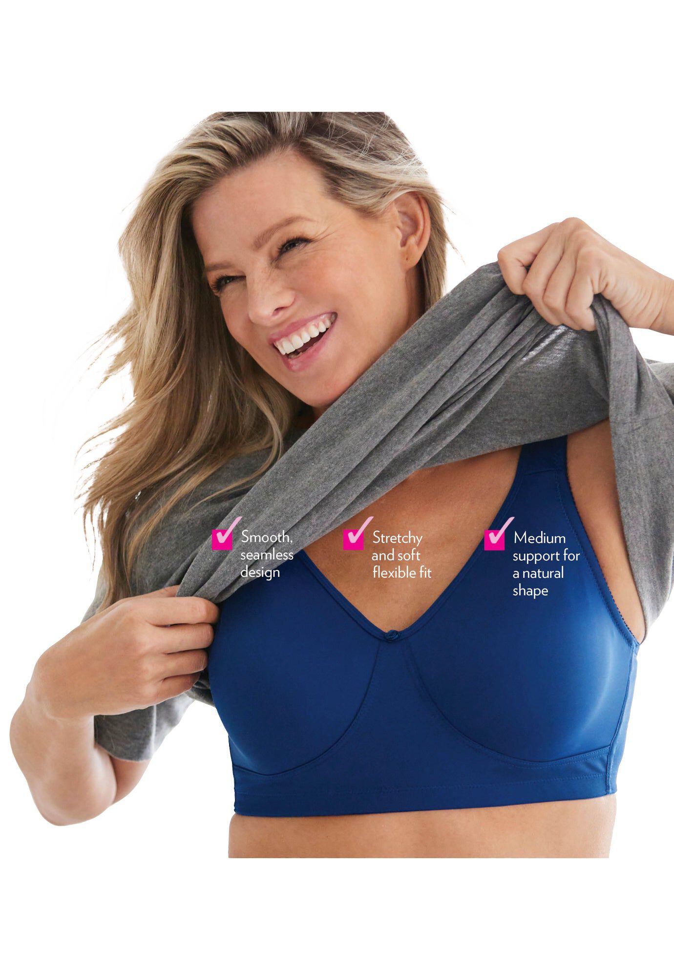 Wireless Microfiber T-Shirt Bra, EVENING BLUE, hi-res image number 0
